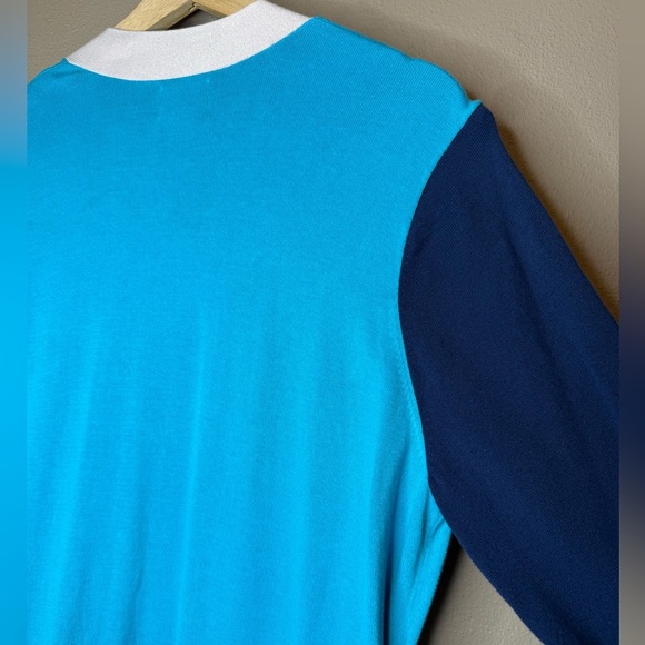 Lands' End Women's Turquoise and Navy Colorblock Duster Cardigan Bold Size XL - Picture 13 of 16